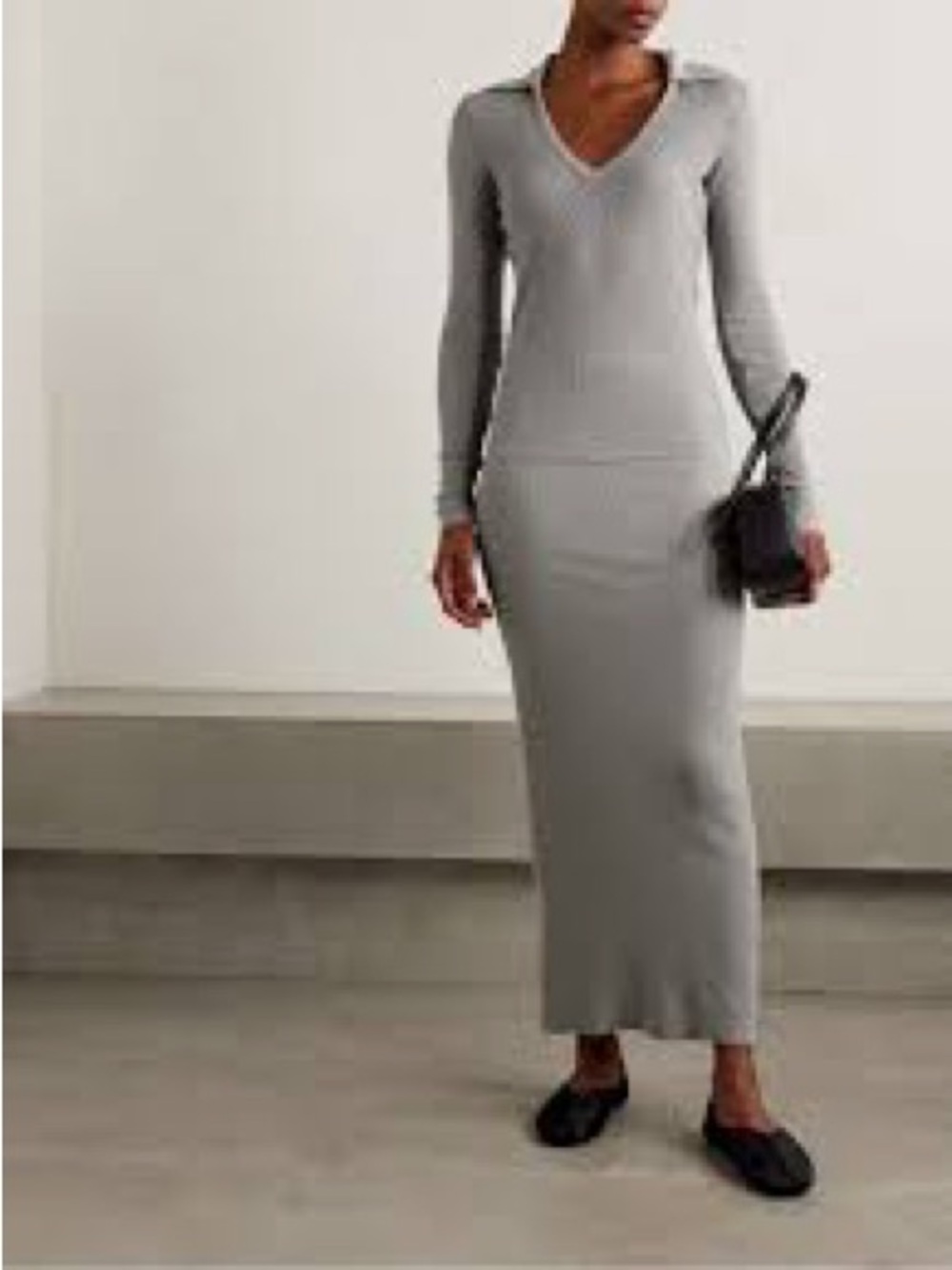 NEW James Perse Cashmere Cotton Ribbed Column Skirt Size 1 (Small) in Taupe